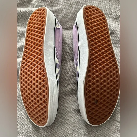 Vans Lavender and Cream Checkered Slip-Ons - Picture 2 of 7